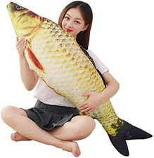 3D Giant Soft Fish Cushion Pillow Carp Plush Pillow Stuffed Toy Throw Pillow for