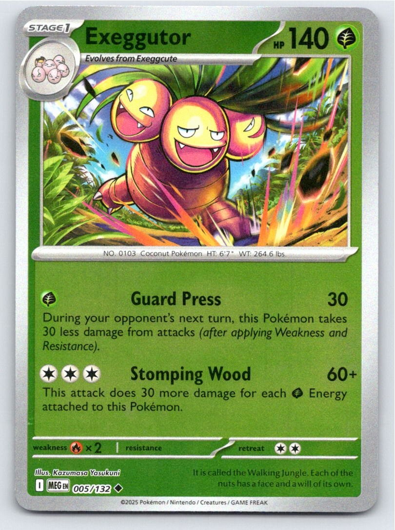 2025 POKEMON EXEGGUTOR MEGA EVOLUTION 005/132 REVERSE HOLO UC NM A69993 FREE S&H