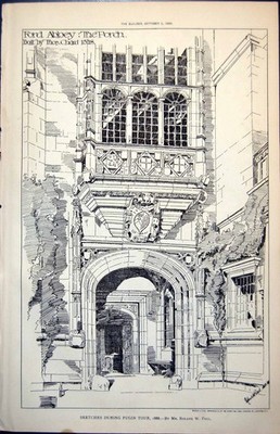 Alter Plan Ford Abtei Veranda gebaut Thos Mangold 1528 Roland Paul Pugin 1889
