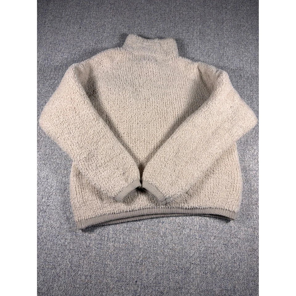 Suéter pulôver Aerie Sherpa lã pelúcia 1/4 zíper creme tamanho P - Imagem 4 de 4