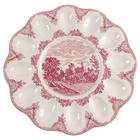Johnson Brothers Old Britain Castles Pink  Deviled Egg Plate 6106792