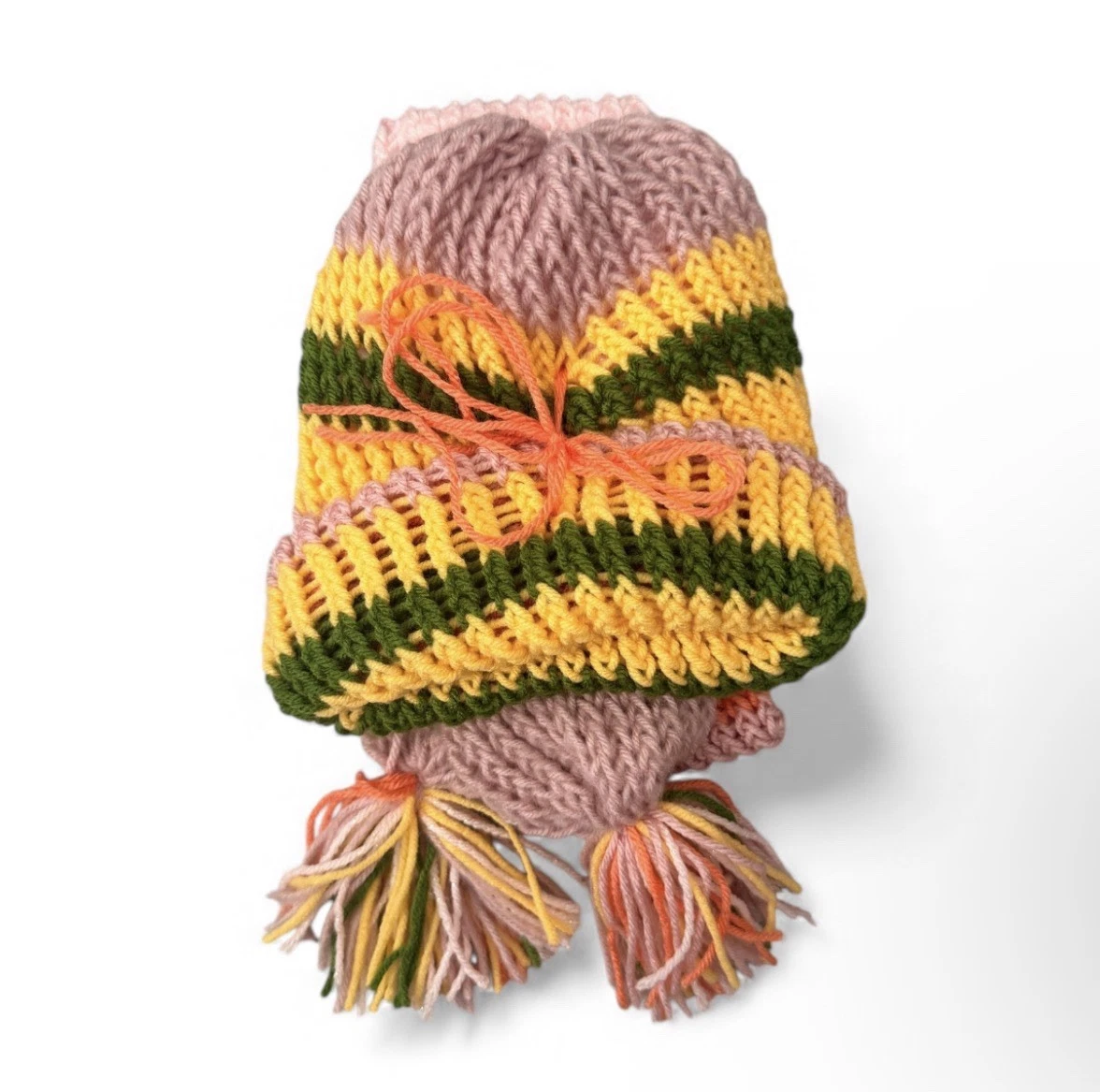 Handmade Knitted Beanie Hat And Scarf Women's S/M