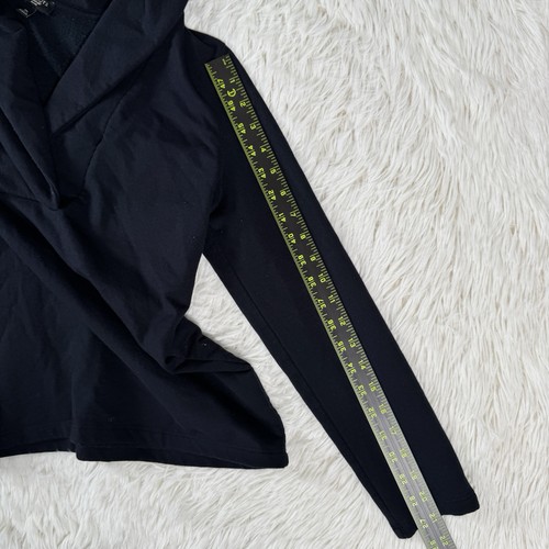 Talbots Black Long Sleeve V-Neck Shawl Collar Sweatshirt Women's Medium Petites - Picture 13 of 24