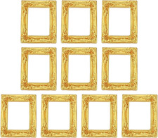 10pcs Vintage Resin Picture Frames, Mini Tiny Photo Frame Rectangle Jewelry Disp