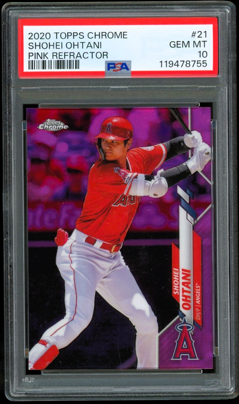 2020 Topps Chrome #21 ~ PINK REFRACTOR ~ Shohei Ohtani ~ PSA 10 GEM