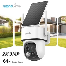 Wansview 3MP 2K Solar Wireless Security Camera 360°PTZ Dual-Cam Human Detection