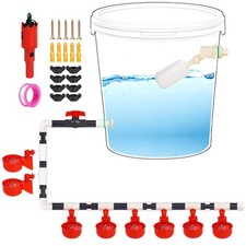 8 Chicken Water Cups Feeder Automatic Chicken Waterer System with Tee Fitting...
