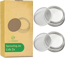 2 Pack Seed Sprouting Jar Lids | for 2.75" Regular Mouth Mason Jars | Fresh Spro