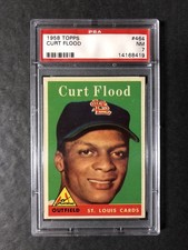 1958 Topps Curt Flood 464 Rookie PSA 7; ROOKIE, CENTERED, Focused!!