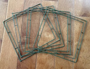 Lot of 4~Square Metal Wire Wreath Forms 8” X 8” Deco Mesh Floral Base