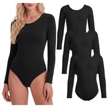 3 Pack Women's Long Sleeve Leotards for Ballet Dance Costumes Adult Gymnastic...
