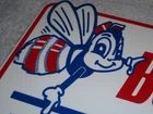 VINTAGE BEE LINE AUTOMOTIVE ALIGNMENT 12" METAL GASOLINE OIL BUMBLE BEELINE SIGN