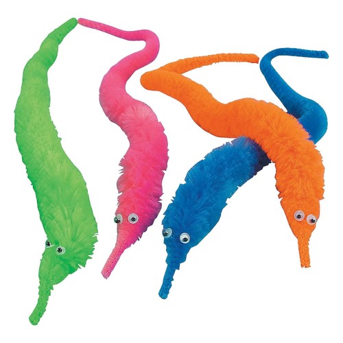 Wiggly Worm On A String Kids Toy Boys Girls Stocking Party Gift Filler 6Pcs - Picture 1 of 4