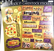 Halloween Frightful Costume Pumpkin Moonlit Patch Cardstock Sticker Daisyd's Lot