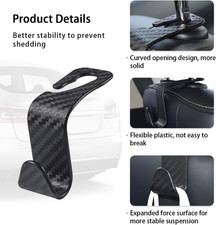 2x Leather Car Seat Headrest Hooks Purse Bag Hanger Hidden Interior Organizer
