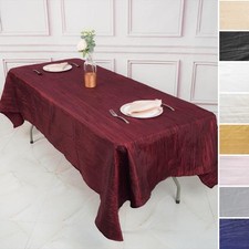 60x102-Inch Crinkle Accordion TAFFETA RECTANGLE TABLECLOTH Party Decorations