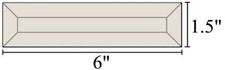 Colored Stained Glass Bevels - 1.5x6 Bevels - GRAY 5 