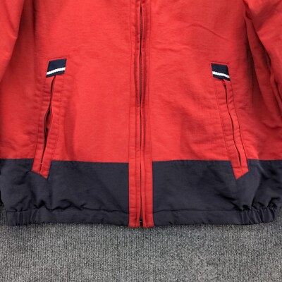 Nautica Men's Reversible Zip Up Jacket Red Blue Medium Mock
