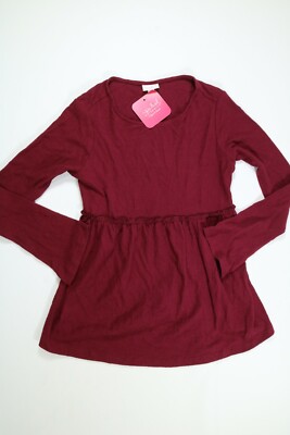 Womens Isabel Maternity RedLong Sleeve Babydoll Top Small NEW! NWT