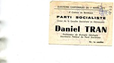 Bulletin Vote de Daniel TRAN Elections Canton de Bordeaux 1976