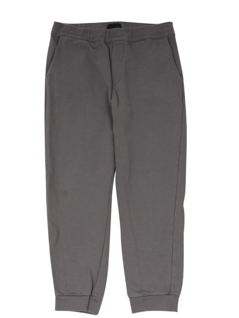 Prada Men Sweat Pants Size Medium Gray Cotton Joggers Nylon Logo Pocket