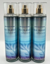 NEW Bath & Body Works Sea Island Shore 3pc Set Full Size Fine Fragrance Mist