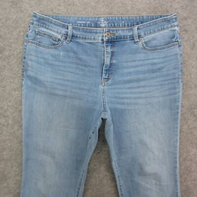 St. John's Bay Jeans Women's 18 Blue Light Wash High Rise Straight
