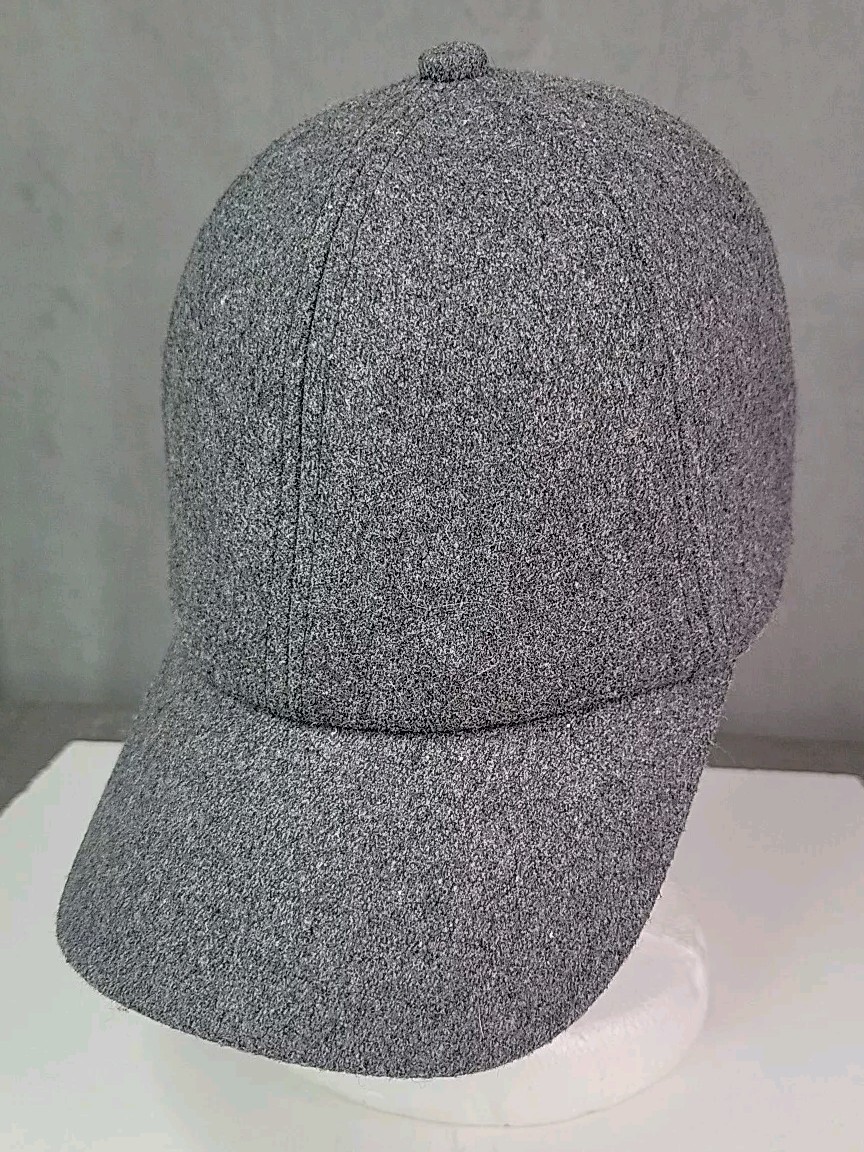 Womens wool blend hat baseball cap button snap strap gray  display picture 1