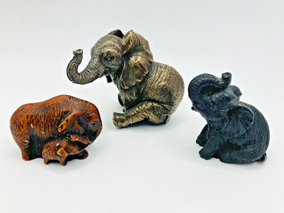 Drei alte Elefanten-Sammelfiguren - aus Materialmix