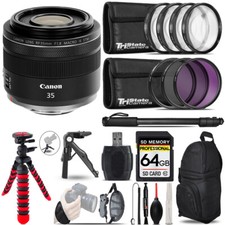 Canon RF 35mm IS Macro STM Lens  MACRO, UV-CPL-FLD Filter  Monopad - 64GB Kit