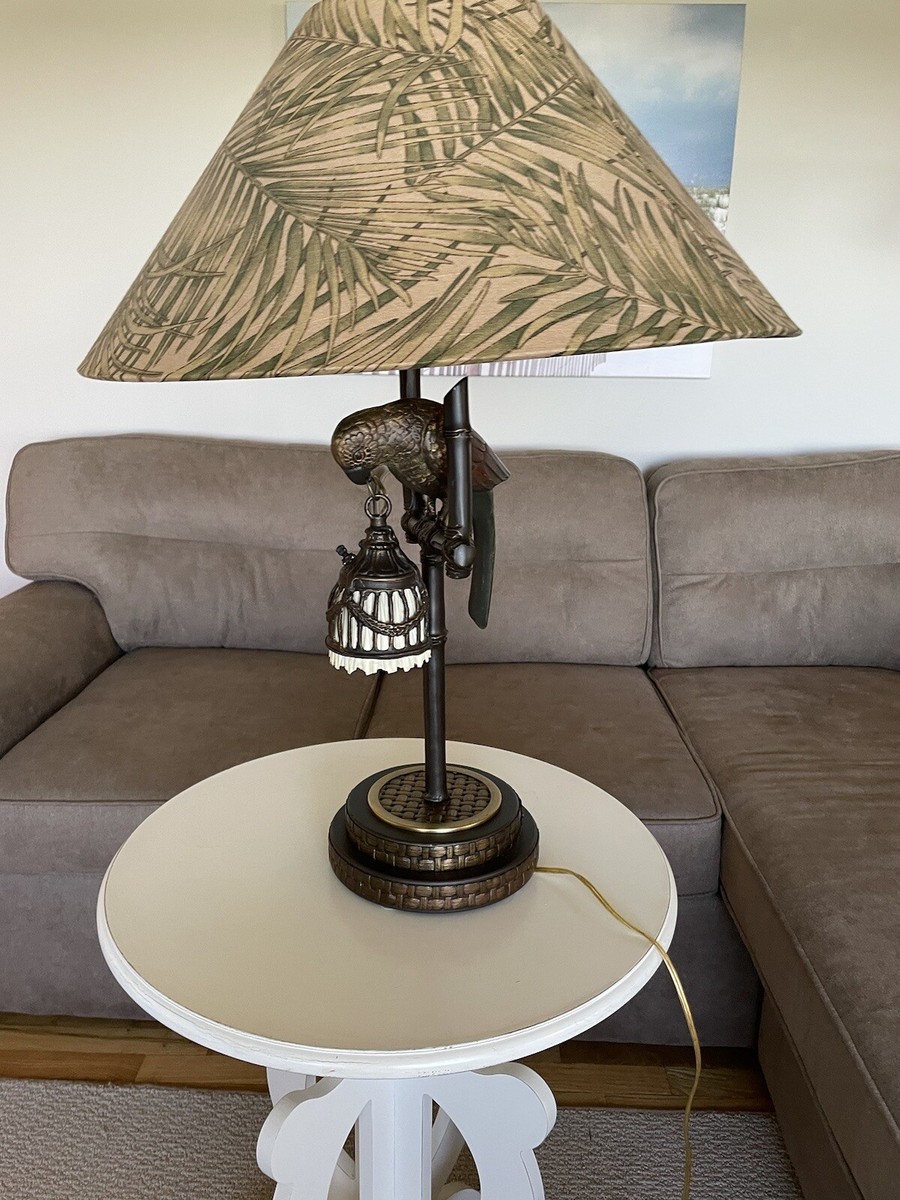 Frederick Cooper Vintage Sculptural Bronze 3 Light Parrot Lamp