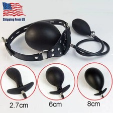 Inflatable Bondage Gag Bite Ball Mouth Plug Balloon Pump Expander Bondage BDSM