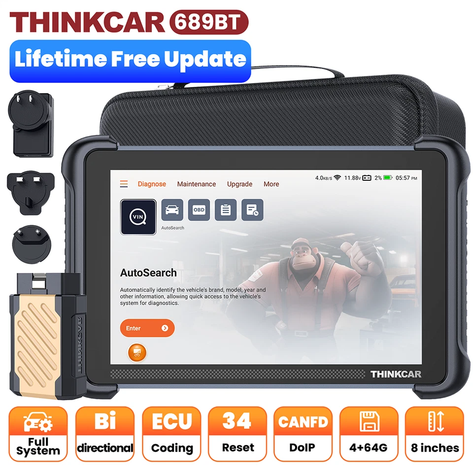 ThinkScan 689BT Car Diagnostic Tool Bidirectional OBD2 Scanner 34+ Services - Image 2 of 4
