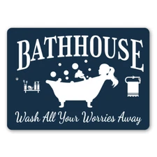 Custom Bathhouse Metal Sign