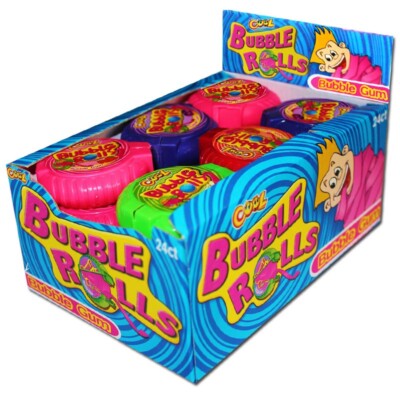 (20,79 /1kg) Bubble Rolls, Kaugummi-Rolle 24 Stück