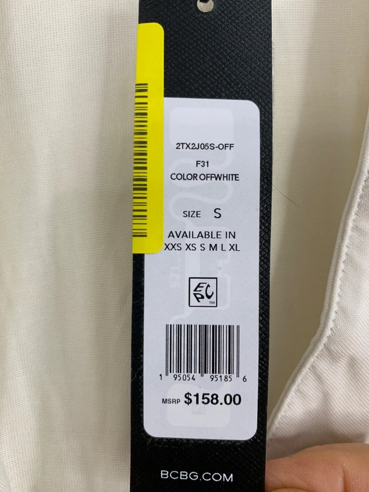 Cárdigan plumero cinturón delantero abierto tejido blanco Bcbg Cora nuevo con etiquetas $158 talla S/M RR10258 Foto 4 de 4