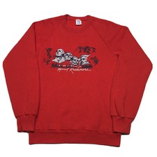 Vintage 1985 Mount Rushmore Sweatshirt Mens Small Red Pullover Hipster USA Made