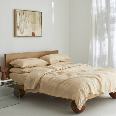 French flax Cotton Duvet cover set with two Pillowcases. Cotton bedding set