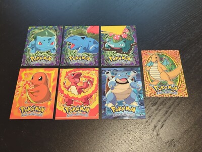Vintage 1998 Topps Pokemon The First Movie 7 Evolution Cards of 12 - Excellent!