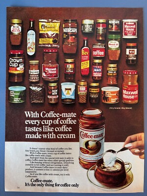 Coffee-mate Werbung 1971 ca. 20,6cm x 27,7cm