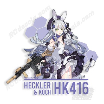 Girls Frontline Hk 416 4th Anniversary Sticker 6 Anime Car Decal Hk416 Ebay