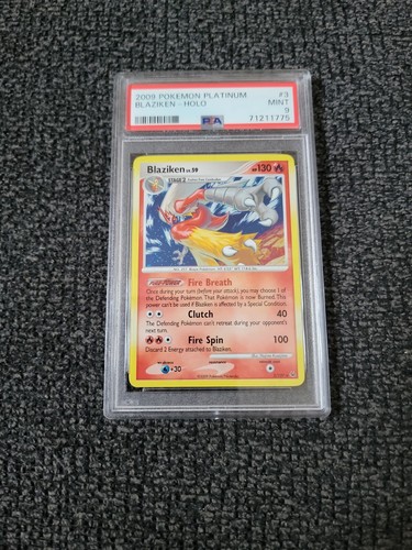 Pokémon Platinum Set Holo Blaziken 3/127 - PSA 9! Mint! PK760