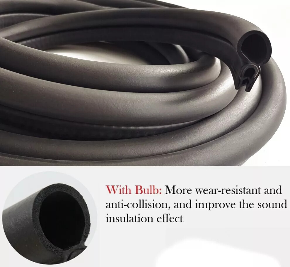 20FT 6M Car Door Rubber Seal Strip Trim Seal W/ Side Bulb Car Weather Stripping - View #2