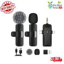 Dual Wireless Lavalier Microphone For Camera/iphone/android Phone/laptop.uk