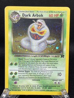 Pokémon TCG Dark Arbok Team Rocket 2 Holo Rare Date Error 2300