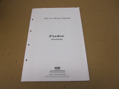 1993 93 Ford Probe wiring diagram schematics SHEET service shop manual