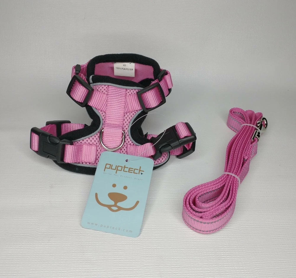 Dog Harness And Leash Lead XS For Extra Small Dogs Pink
