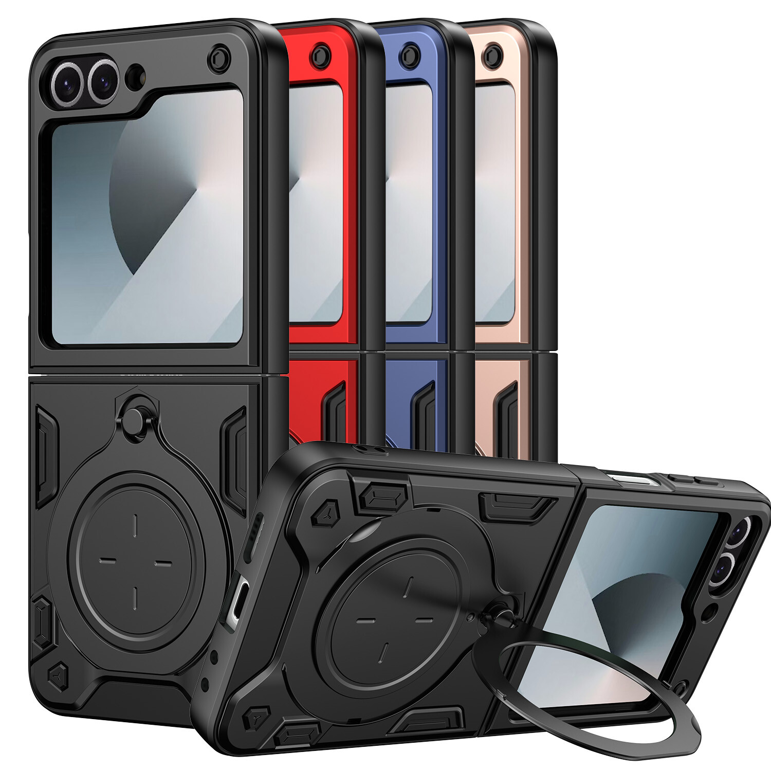 For Samsung Galaxy Z Flip 6 Case Shockproof Ring Slim Cover/ Screen Protector