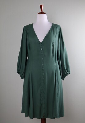 TORRID NWT $79 Mini Brush Flannel Button Front Skater Dress Size 1 US 1X