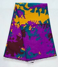 African Fabric/ Ankara - Purple, Teal, Marigold 'Dahra Heat  YARD or WHOLESALE